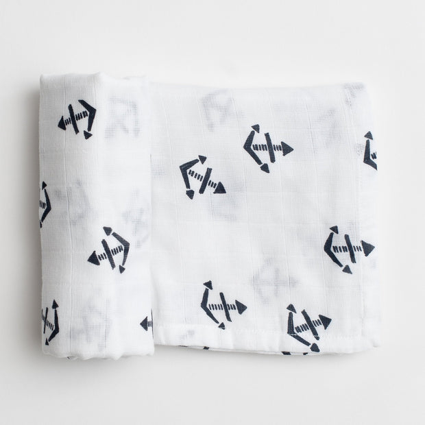 Anchor Swaddle in Organic Cotton Muslin-The Ethical Olive
